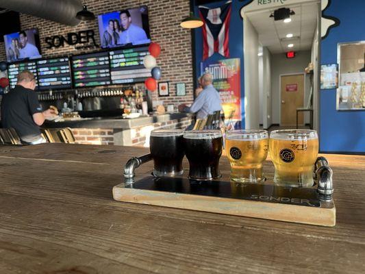 Flight in the taproom