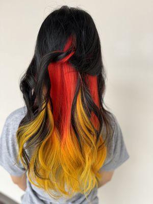 Red yellow hair