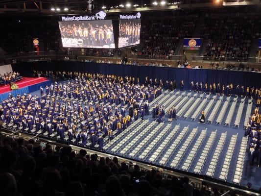 Takes a good while to fill all of those graduating seats!  . Nice job class of 2014!