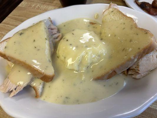 Hot turkey sandwich.  Yum!