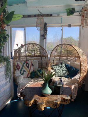 Cozy sitting area near bar.