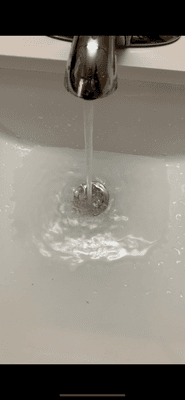 The sink that would not stop up water