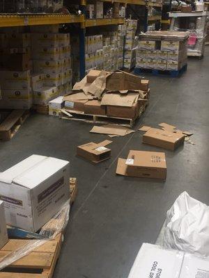 Boxes laying everywhere