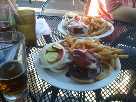 Cajun (top) and Western burger (bottom)