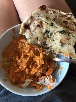 Chicken Tikka Masala and Garlic Nan