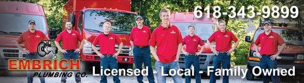 Embrich Plumbing Co has been licensed, local owned and operated by the Embrich family since 2001