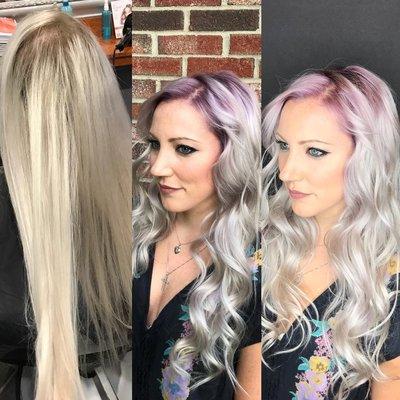 Platinum with a beautiful lavender root..