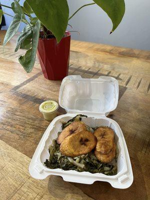 Callaloo and plantains