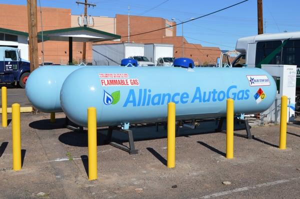 We are doing our part in helping the environment.  We converted our fleet from gasoline to propane.