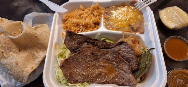 Carne Asada plate.  Erickbertos is still one of the best local spots.  Good portions and quality.