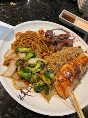 NY Steak and Salmon Hibachi Combo Dinner