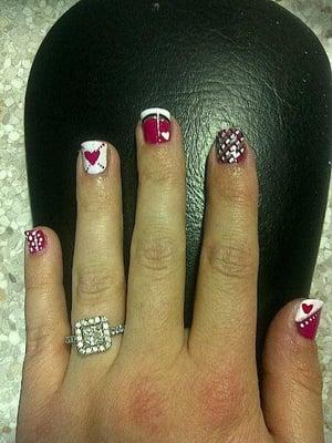 Bright, fun, and funky nails done by one of BellAmore's talented nail technicians, Mandy!