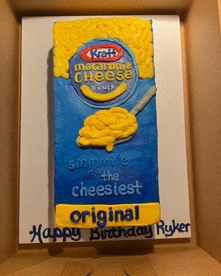 Kraft Macaroni and Cheese birthday cake!