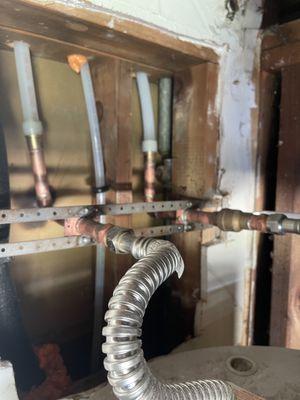 Water heater repipe