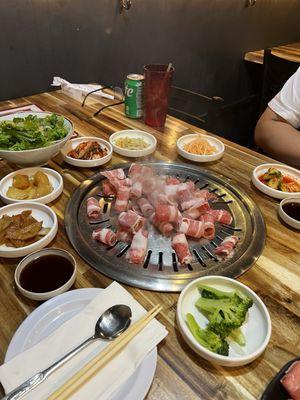 Beef Belly, Side Dishes, Side Salad, Complimentary Soda!