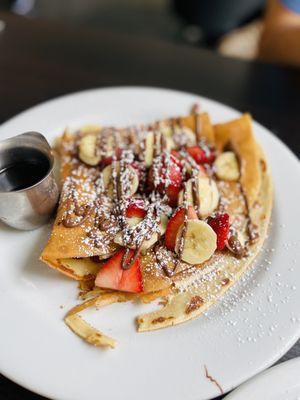 Strawberry banana Nutella crepes. So thin, crispy and light.