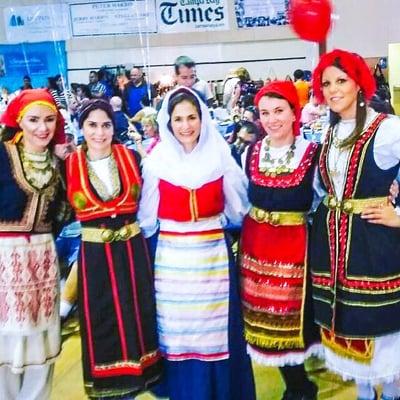 Some of the Panagyri dancers wearing traditional costumes