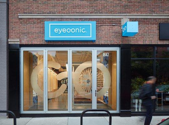 Outside of Eyeconic store with door closed