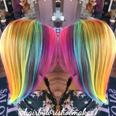 Little client wanted rainbow hair!