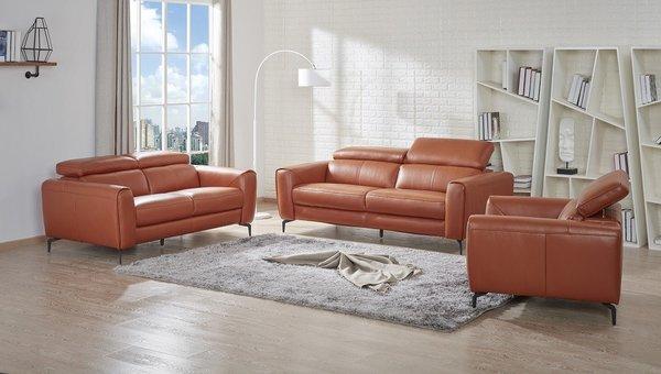 Modern Leather Sofa Set in Bumpkin