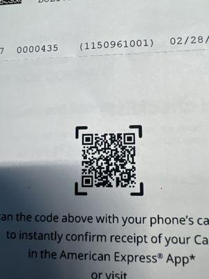 You scan the QR code on your phone and pay with Apple Pay!