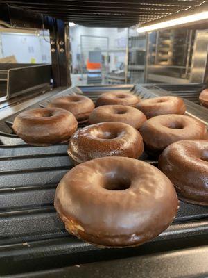 Chocolate covered donut.