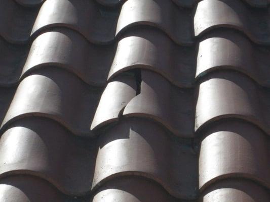 Damaged Clay Roof Tile