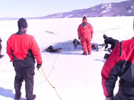 Ice Diving in Lake George