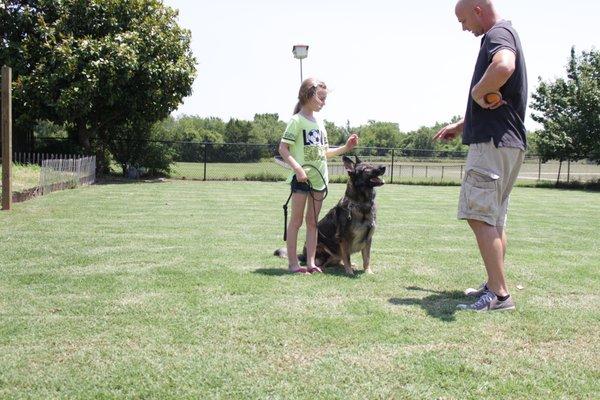 Personal Protection graduate with her little handler...