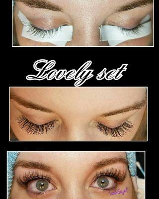 Lovely set. Basic classic extensions. Perfect if your new to lash extensions or want a natural look. (covers 65-70% of your natural lashes)