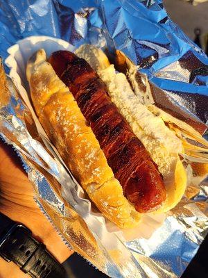 Bacon wrapped hotdogs