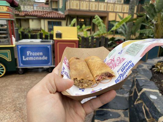 Cheeseburger Spring Roll On The Left... Pastrami Spring Roll On The Right