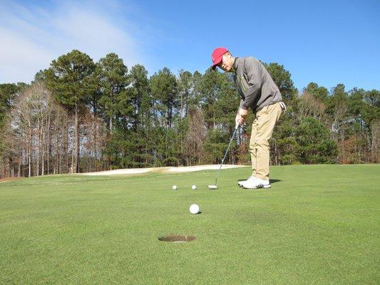 Practice putting green on Winter Solstice Eve 2020.