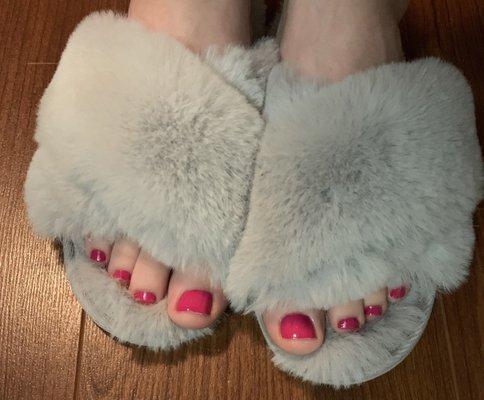 Hot pink pedi