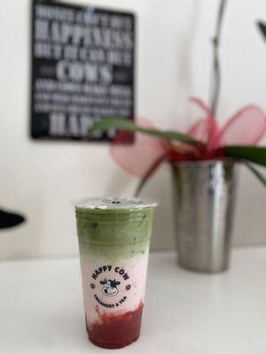 Strawberry Matcha Latte