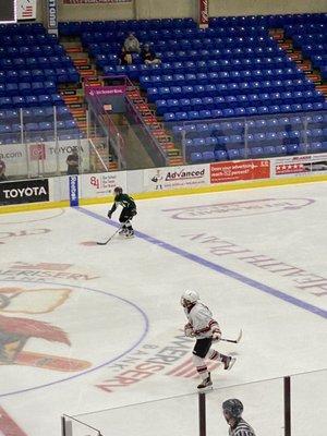 Me with the fresh ice and the bleachers