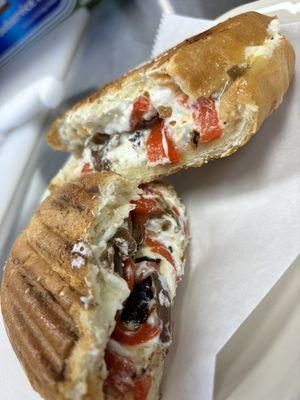 Mushroom goat cheese panini