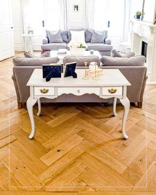 Herringbone hardwood floors