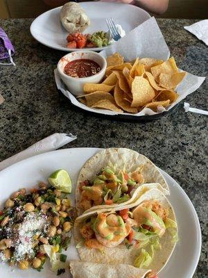 Shrimp Fajitas Chips and Salsa Veggie Fajitas