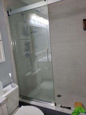 finish re modeling  new bath   shower  at  141 hoy st stamford ct  custoner soo happy   fron service