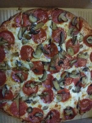 Pepperoni and mushroom.....yum