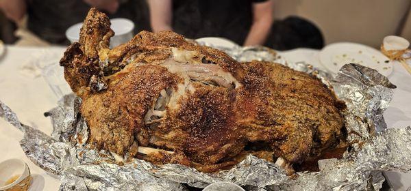 Whole roast lamb