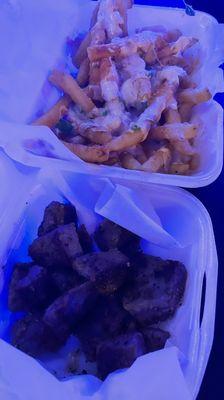 Steak Tips & Alfredo Fries