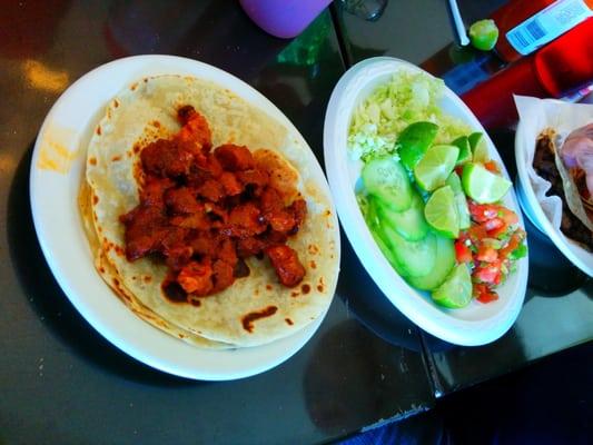 Adobada taco, with the toppings as it should : )