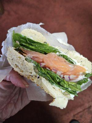 Lox on an Everyting Bagel...yum.