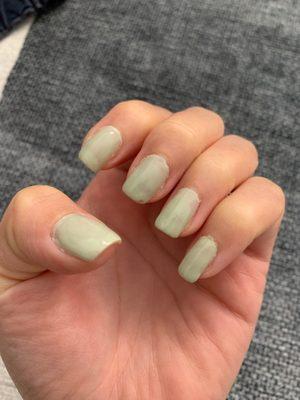 Were these gel nails done by a pro? I do my own nails better than this.