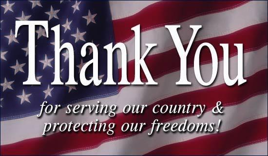 Thank you to our military and families that sacrifice so much