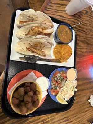 Fish tacos and fried okra