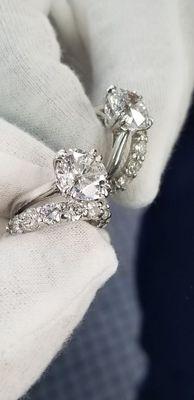 5 carat D color engagement ring and a wedding band