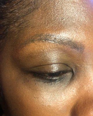 Befor microblading strokes